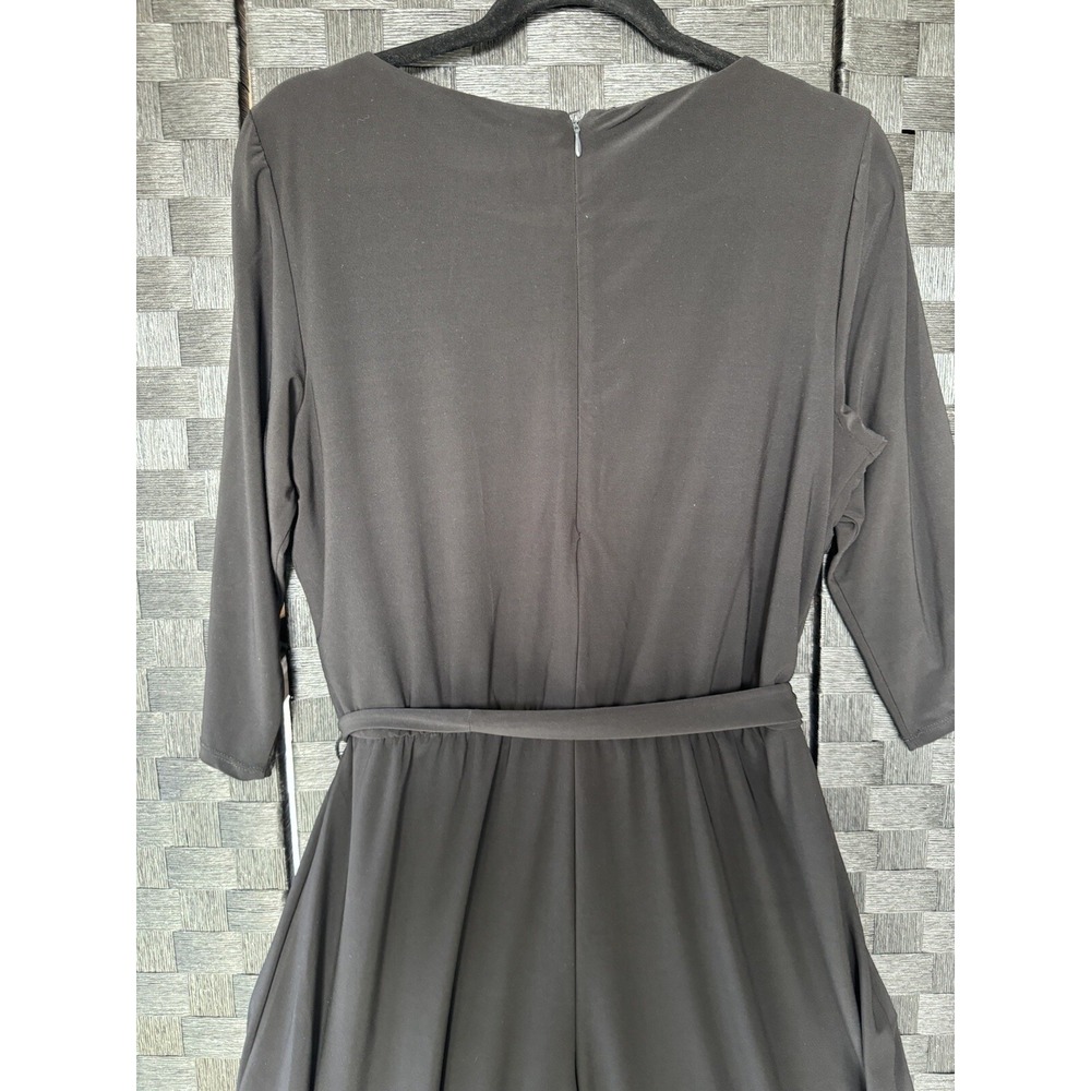Prelude Black Jumpsuit Pantsuit Outfit With Tapered Wide Leg Size Large Sexy - Picture 10 of 13